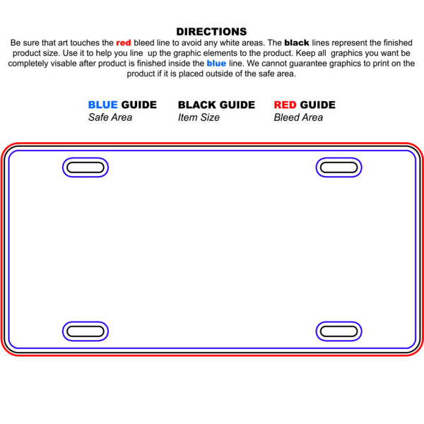 Glossy Blank License Plate 6x12 Aluminum Black White Custom Tag 
