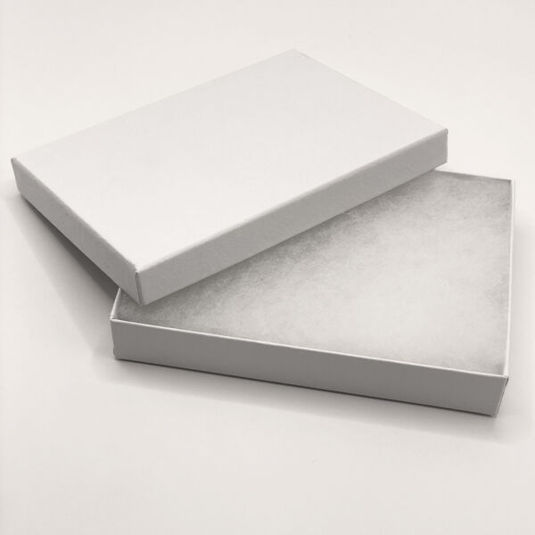 White Box with Cotton Insert - 5 1/4" x 3 3/4" Thumbnail