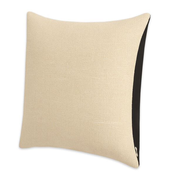 Ivory Burlap Throw Pillow Case - 18" x 18" - Black Back Thumbnail