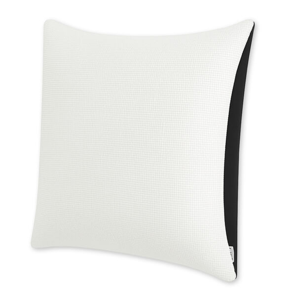 White Burlap Throw Pillow Case - 18" x 18" - Black Back Thumbnail