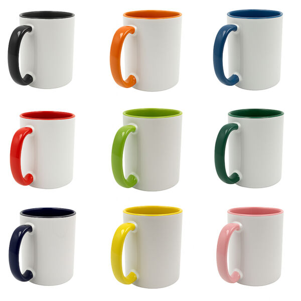 Ceramic Mug with Colored Handle and Inside - 11 oz Thumbnail