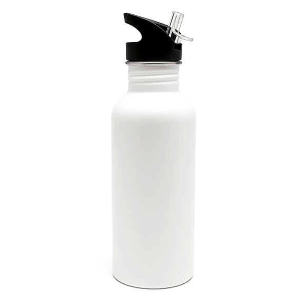 Bottle with Straw Top - White - 20oz Thumbnail
