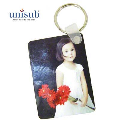 PERSONALISED YOUR PHOTO RECTANGLE METAL DOUBLE SIDED 57x41 KEYRING GIFTS 