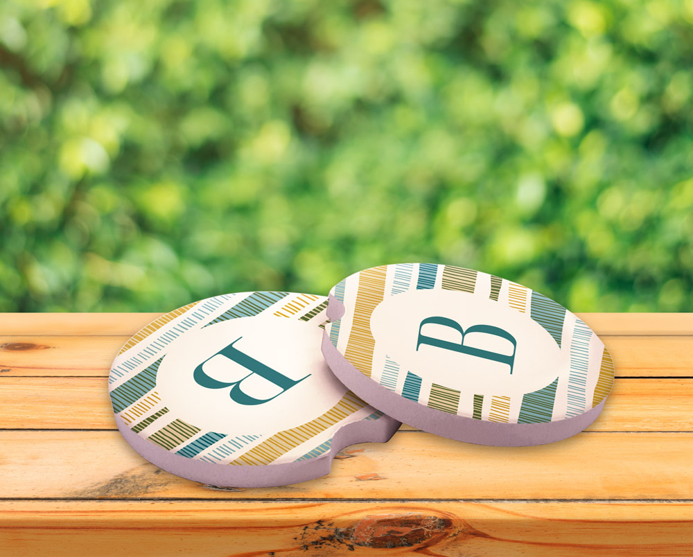 Set of 2 Initial Car Coasters. Personalized Car Coaster. – C & A Engraving  and Gifts