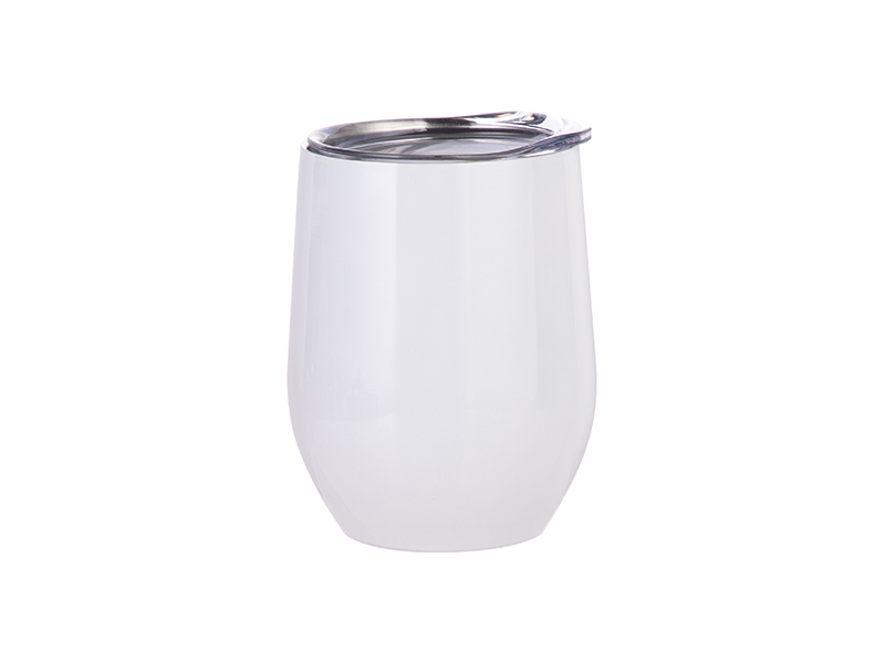 Wine Tumbler Cups White 12 OZ Stainless Steel Insulated Stemless Sublimation  - GSM Florida Group, Corp.